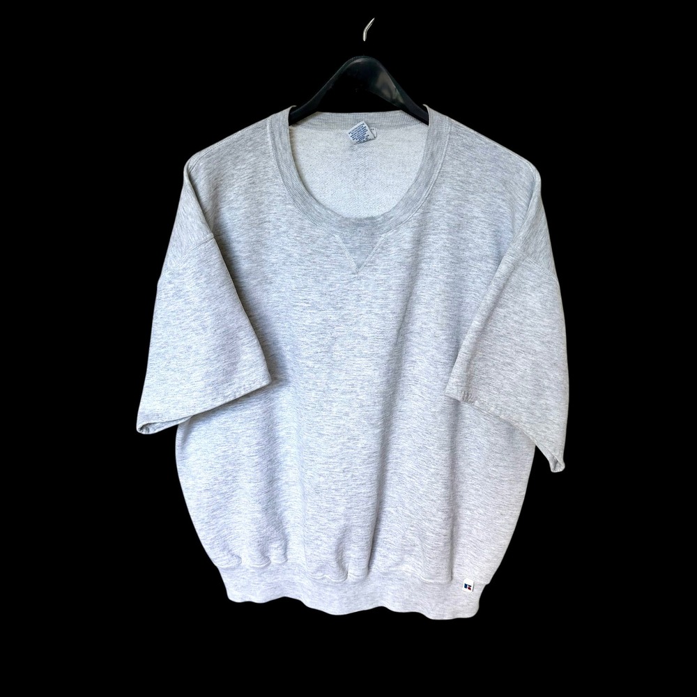 Vintage 80's Russell Distressed Sweatshirt XXL‎ Gray Made in USA V-Stitch